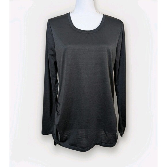 Danskin Now Tops - Danskin Now Top Womens L Black Long Sleeve Cinched Side Athleisure Pullover